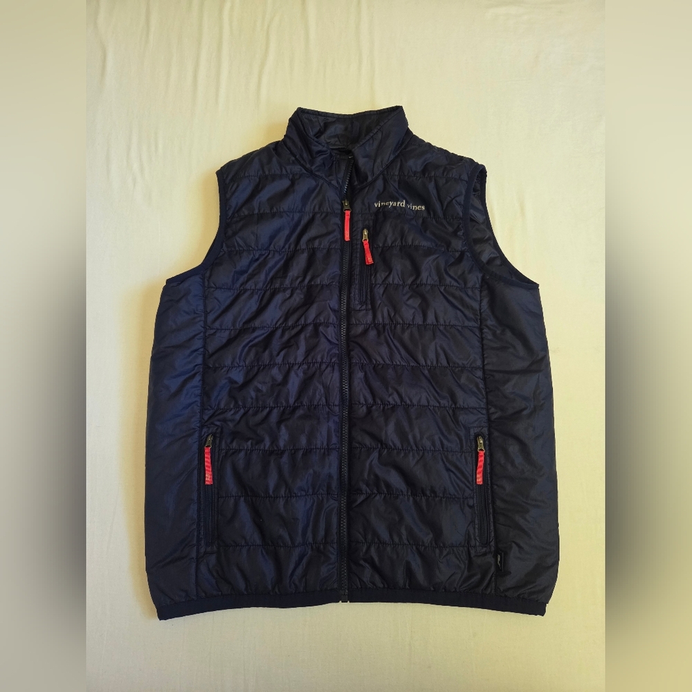 Vineyard Vines Puffer Vest Navy Blue and Red Size XL/18